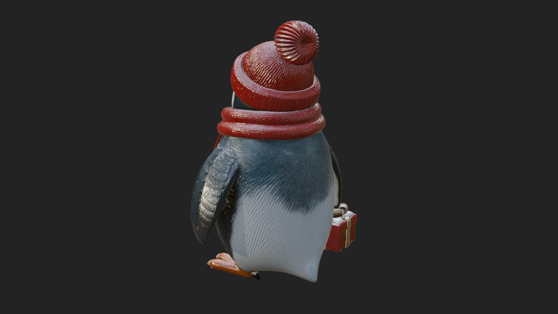 Knit Hat Penguin Statue Design 4 3D Print Model 3D Model