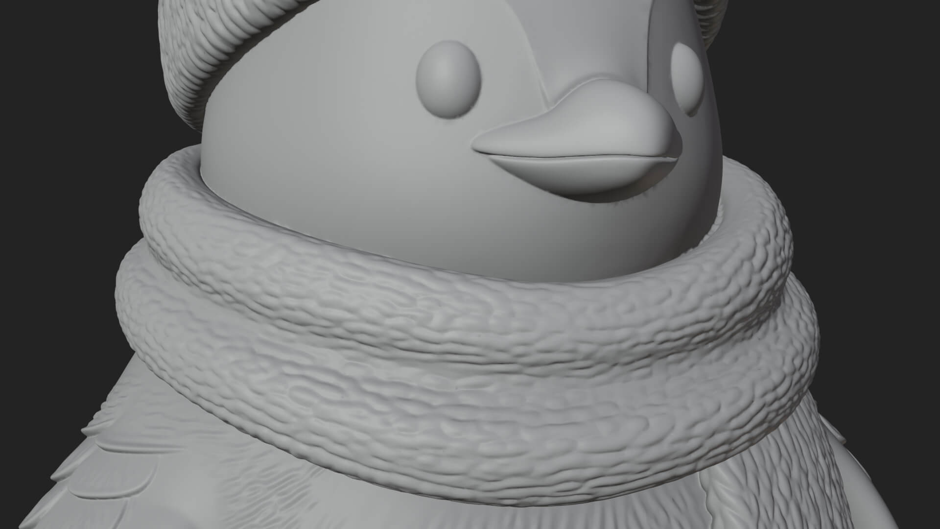 Knit Hat Penguin Statue Design 4 3D Print Model 3D Model
