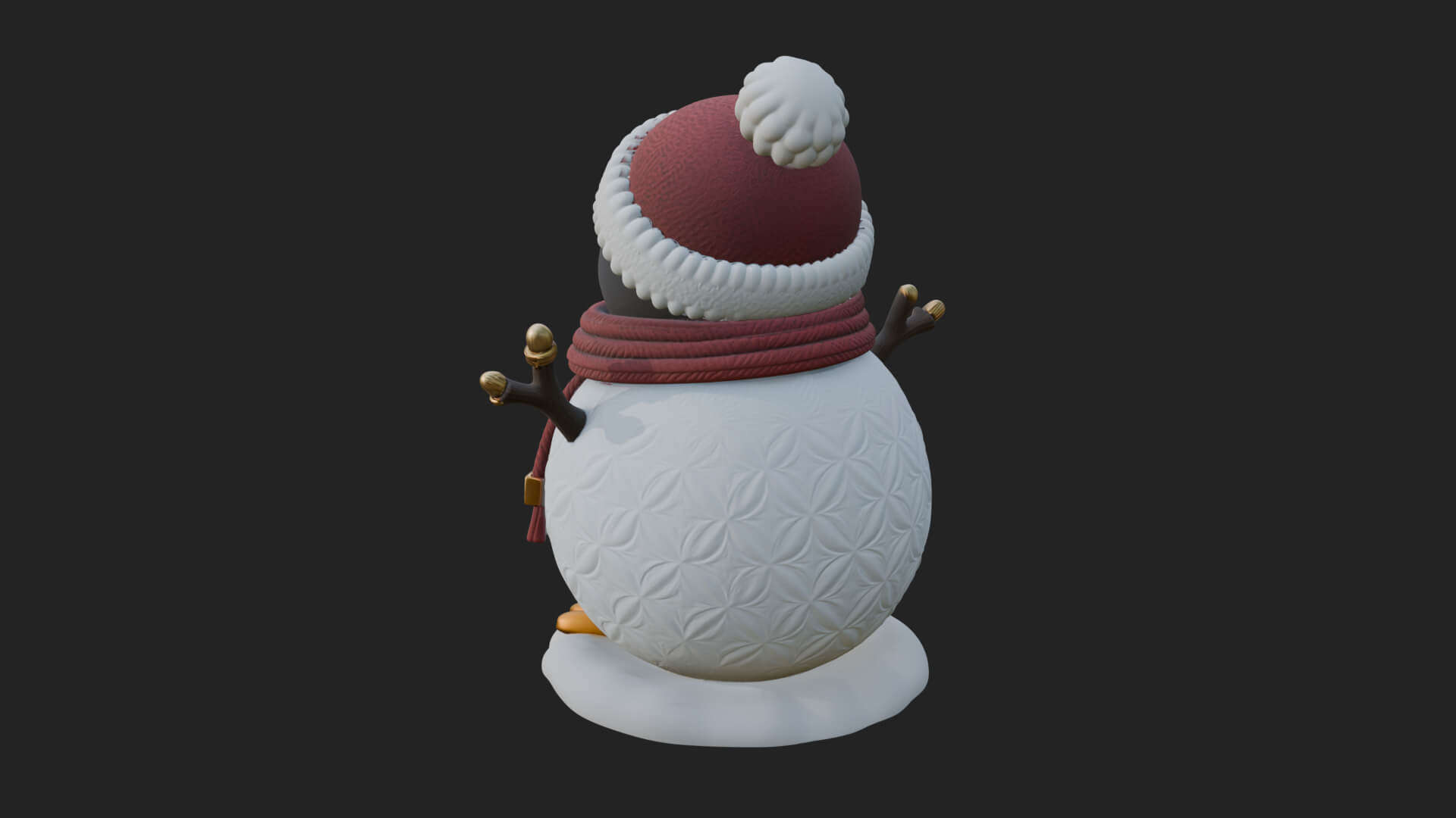 Knit Hat Penguin Statue Design 6 3D Print Model 3D Model