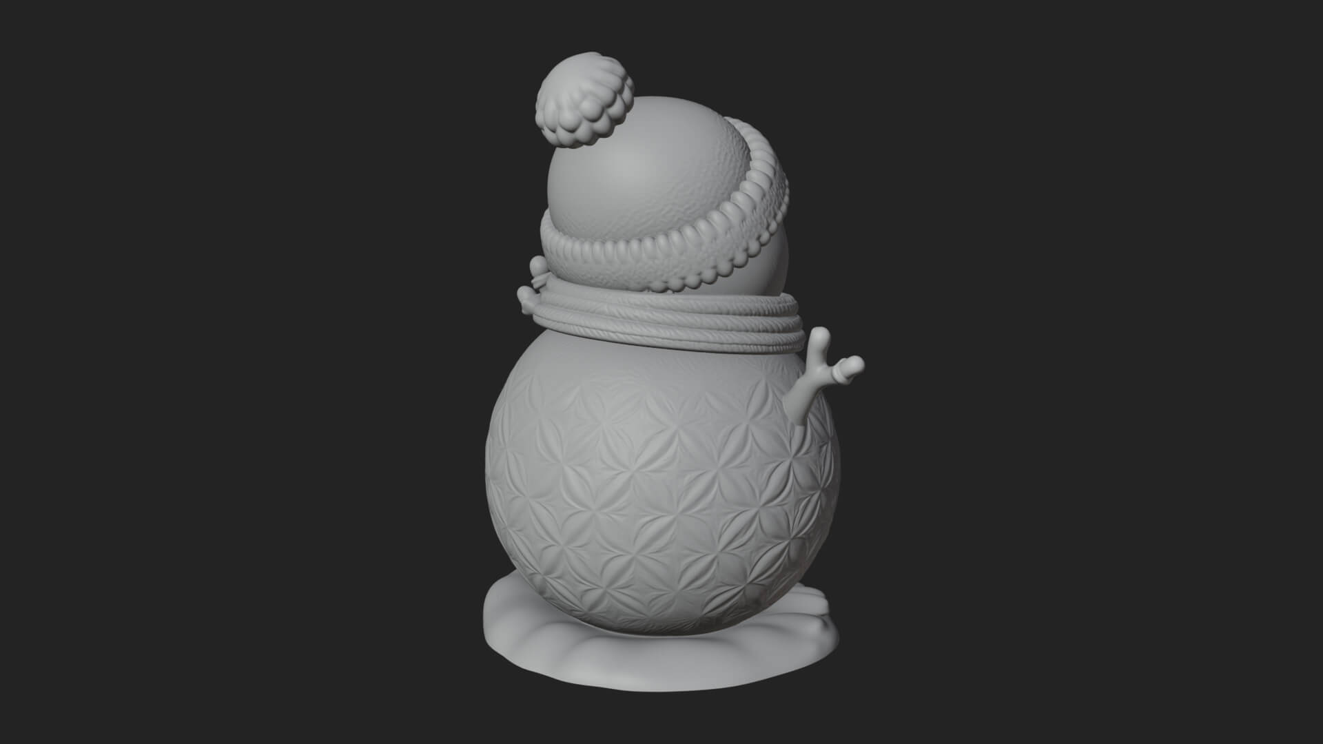 Knit Hat Penguin Statue Design 6 3D Print Model 3D Model