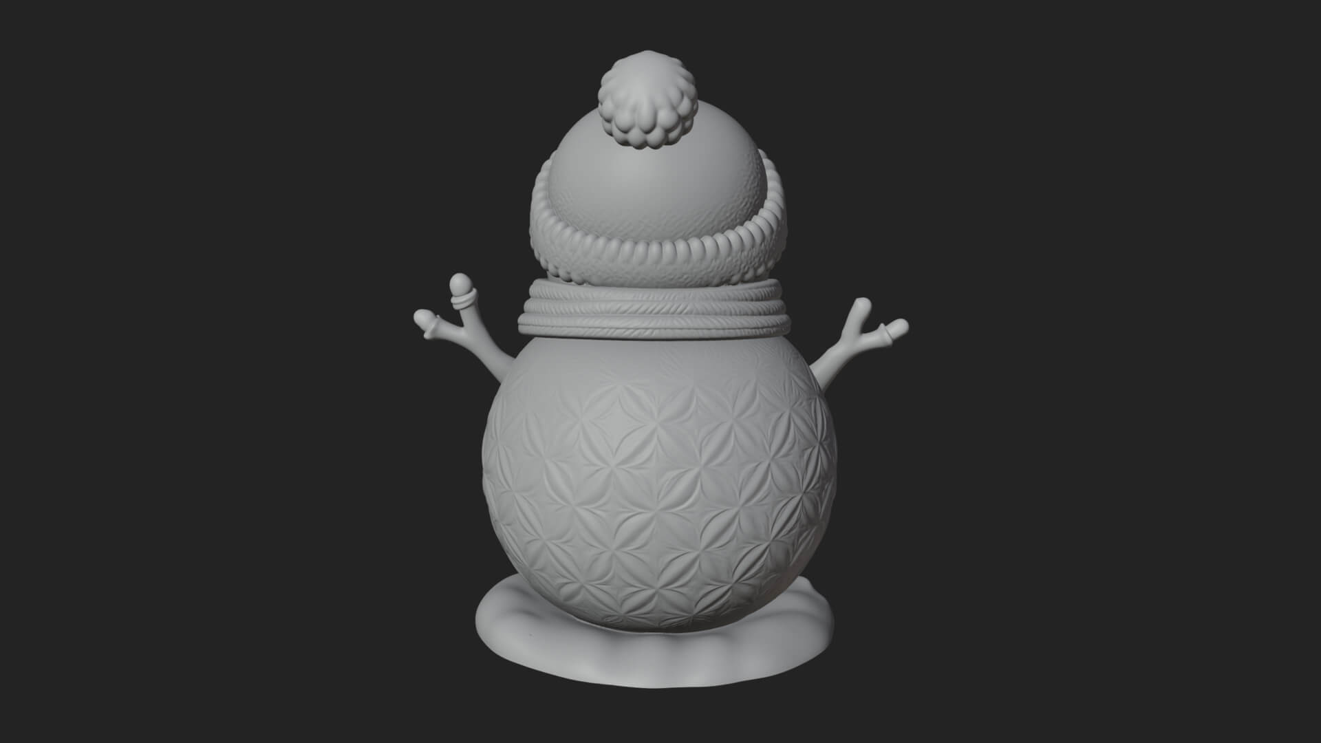 Knit Hat Penguin Statue Design 6 3D Print Model 3D Model