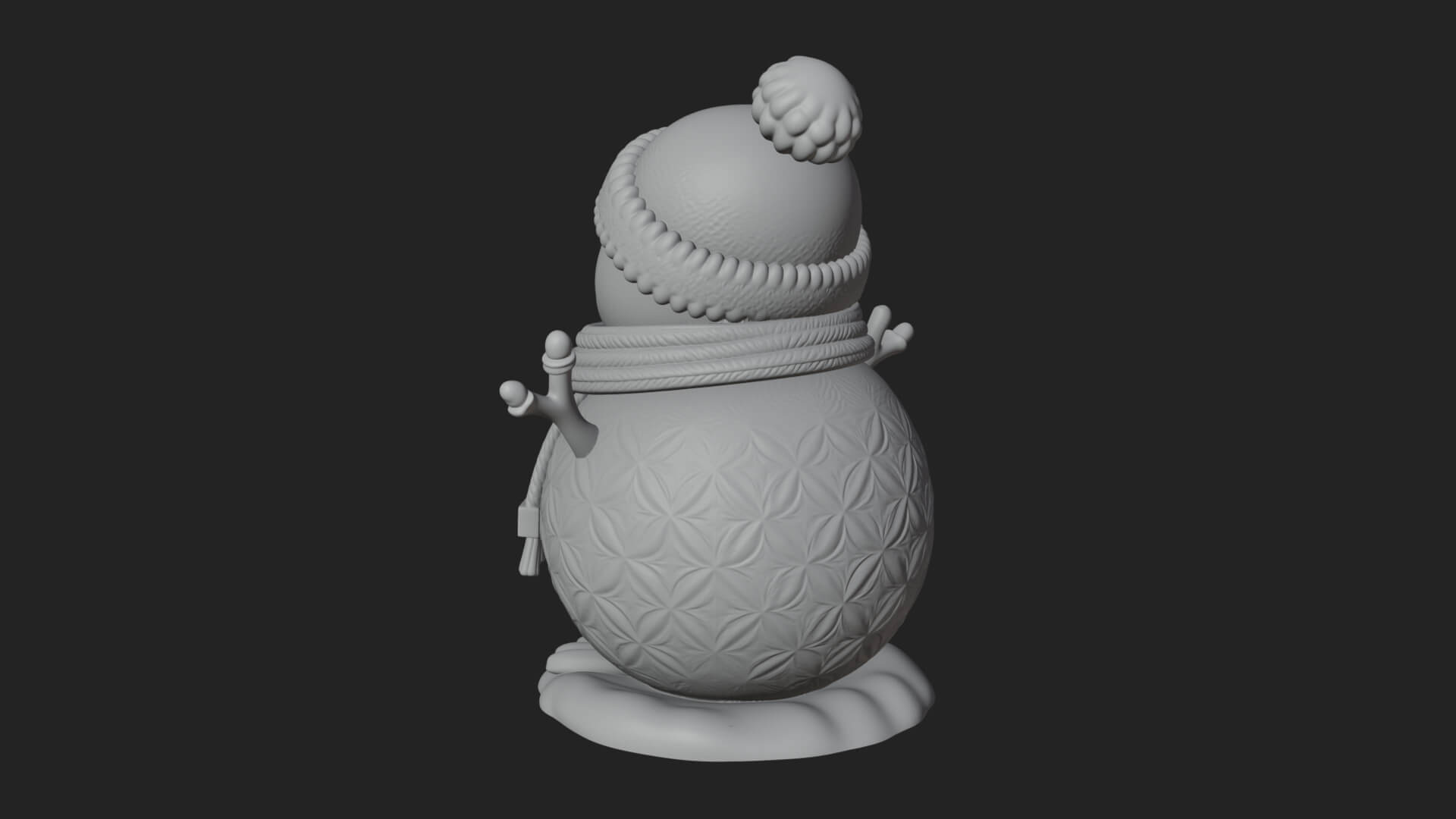 Knit Hat Penguin Statue Design 6 3D Print Model 3D Model