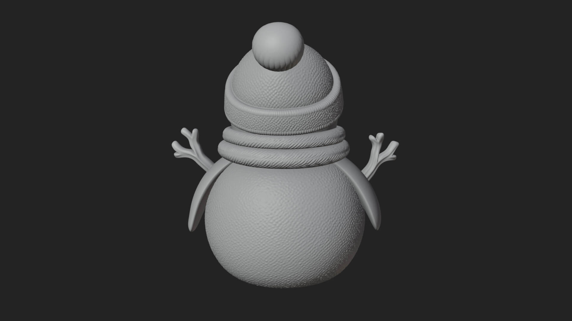 Knit Hat Penguin Statue Design 7 3D Print Model 3D Model