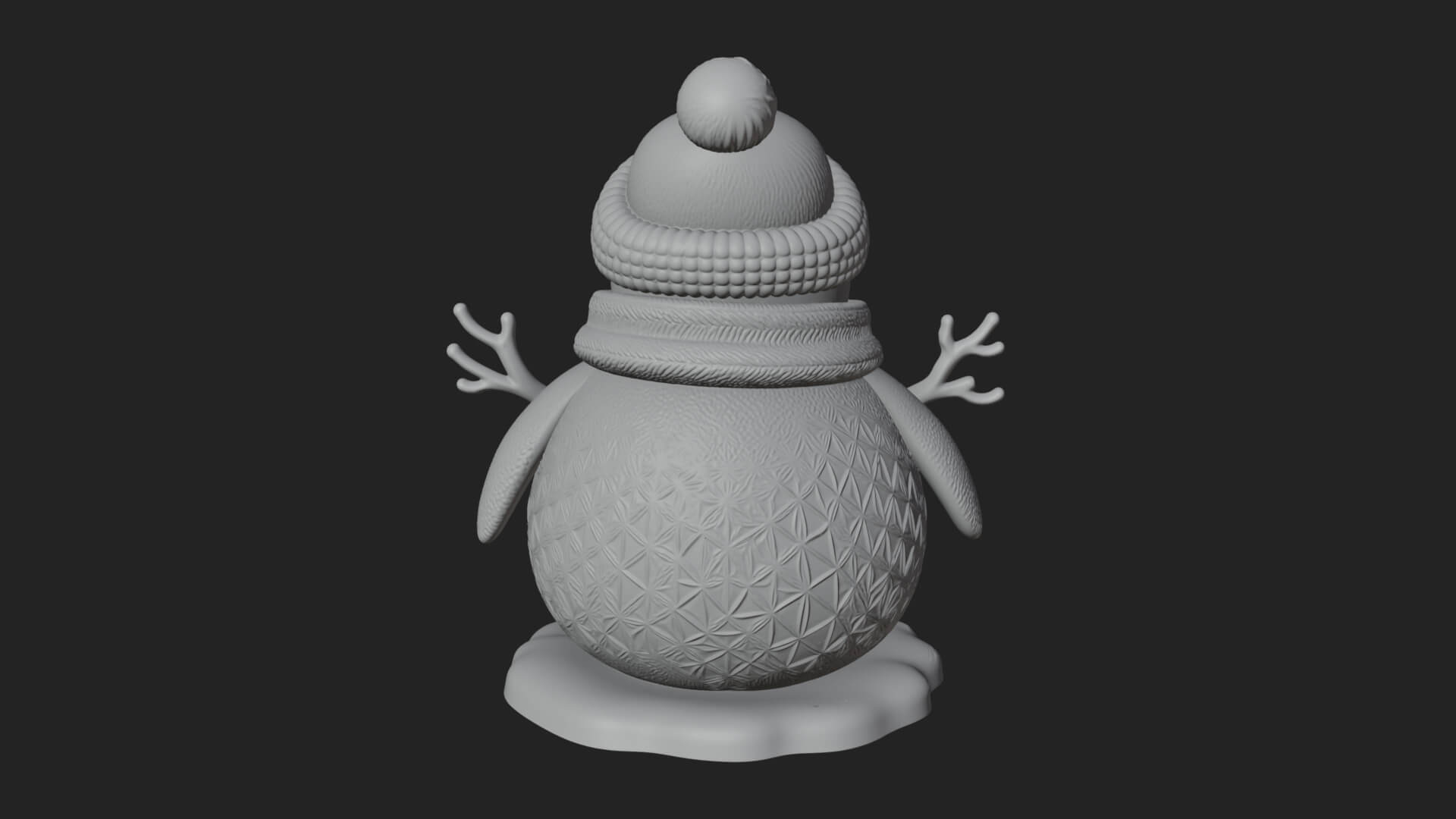 Knit Hat Penguin Statue Design 8 3D Print Model 3D Model