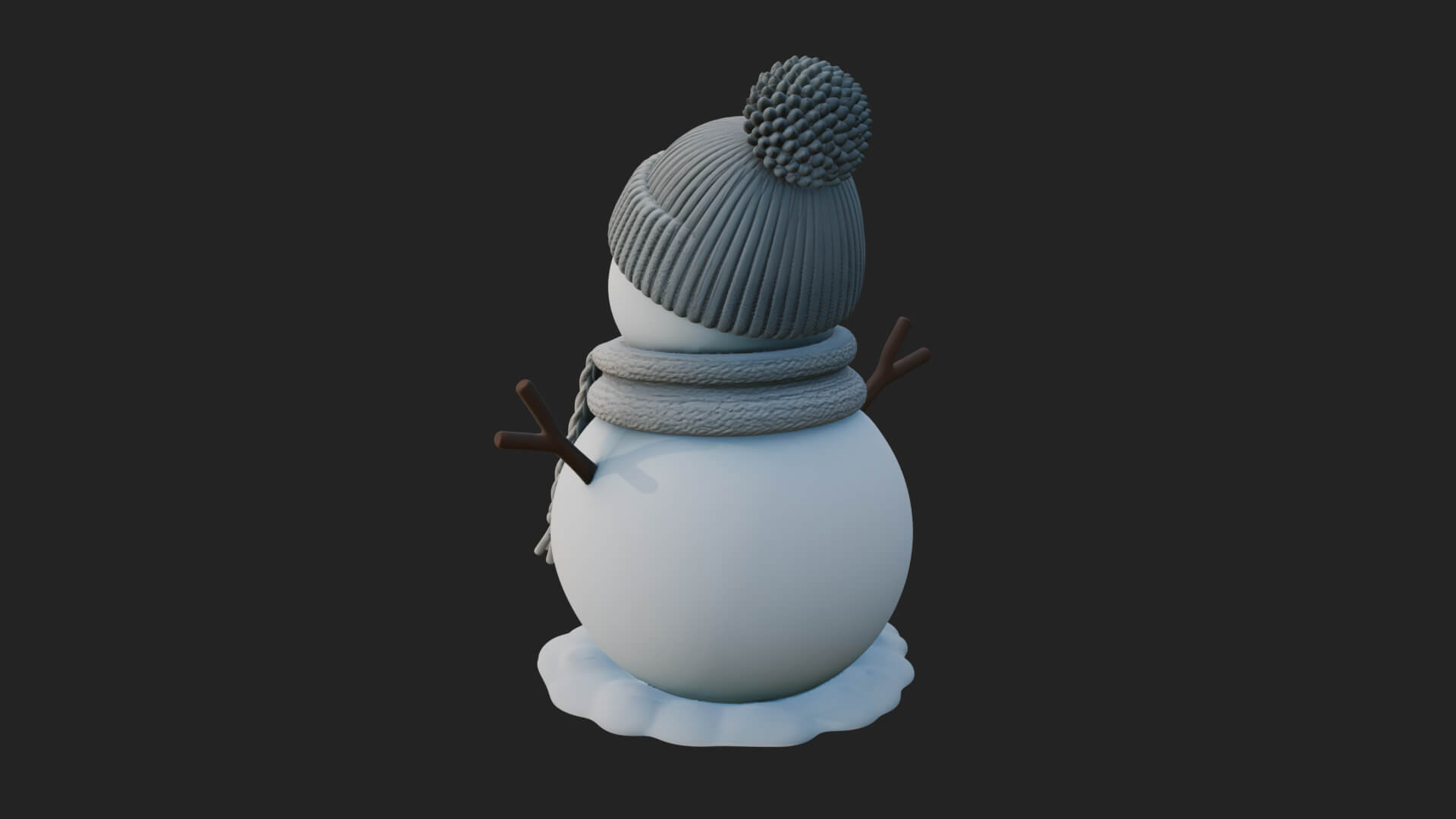Knit Hat Snowman Statue Design 1 3D Print Model 3D Model