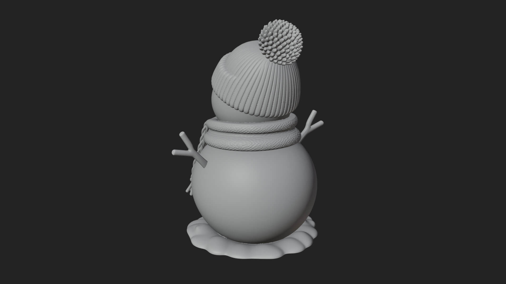 Knit Hat Snowman Statue Design 1 3D Print Model 3D Model
