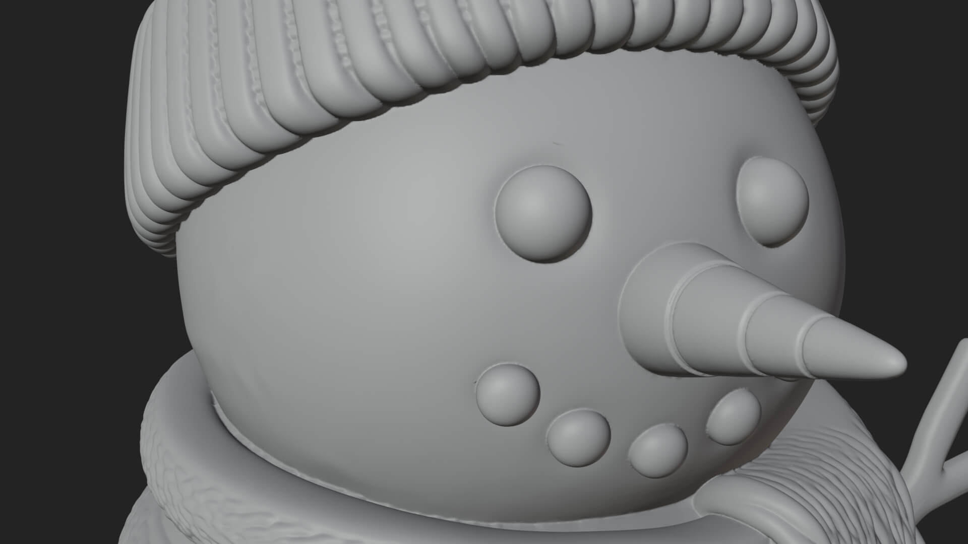 Knit Hat Snowman Statue Design 1 3D Print Model 3D Model