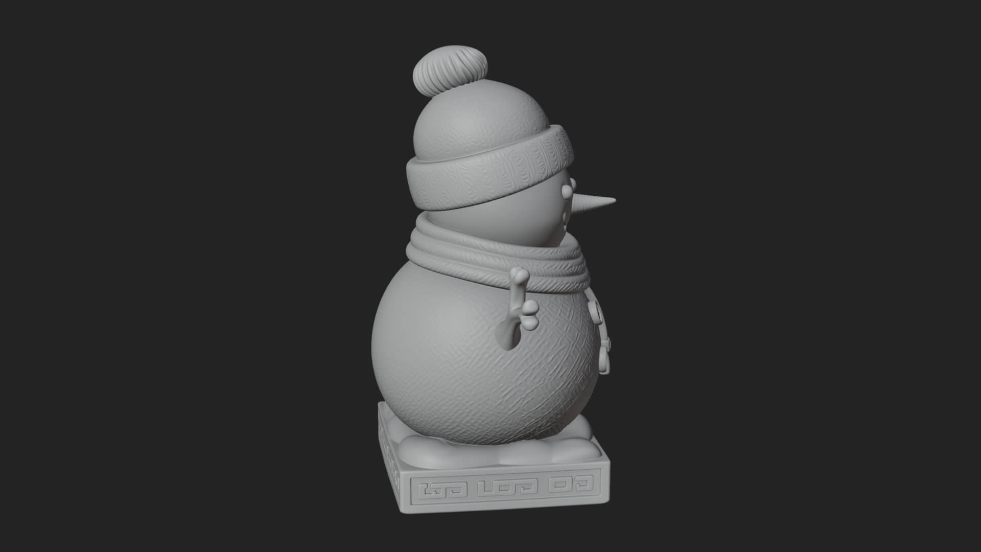 Knit Hat Snowman Statue Design 10 3D Print Model 3D Model