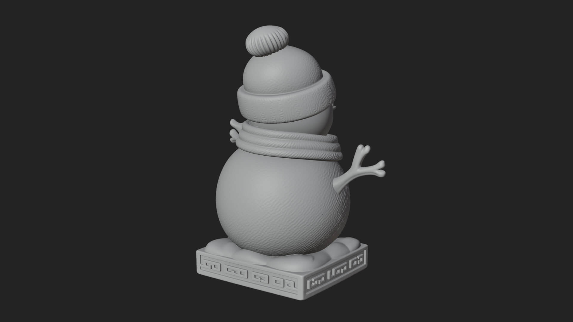 Knit Hat Snowman Statue Design 10 3D Print Model 3D Model