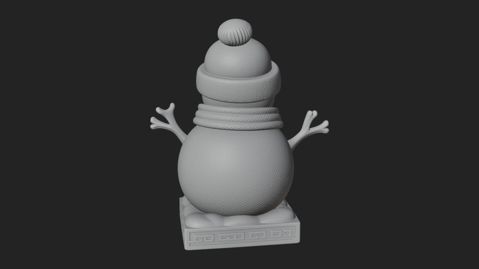 Knit Hat Snowman Statue Design 10 3D Print Model 3D Model