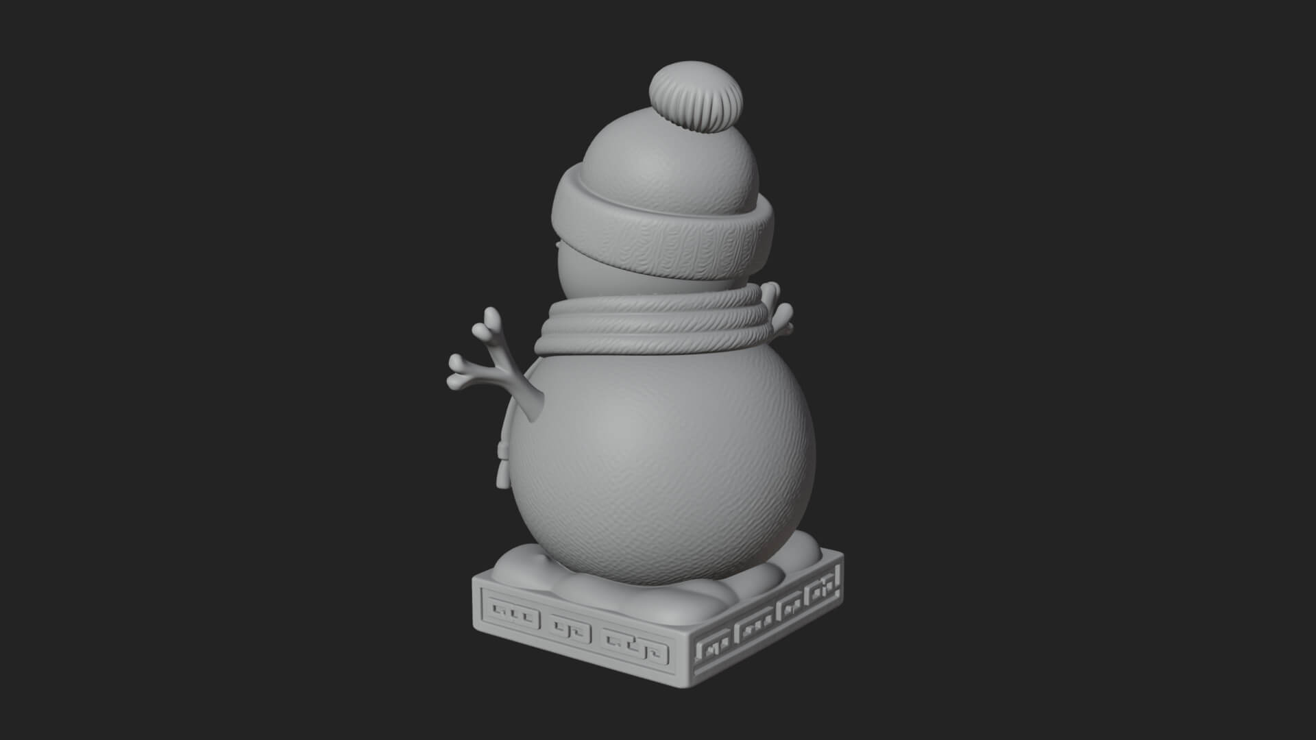 Knit Hat Snowman Statue Design 10 3D Print Model 3D Model