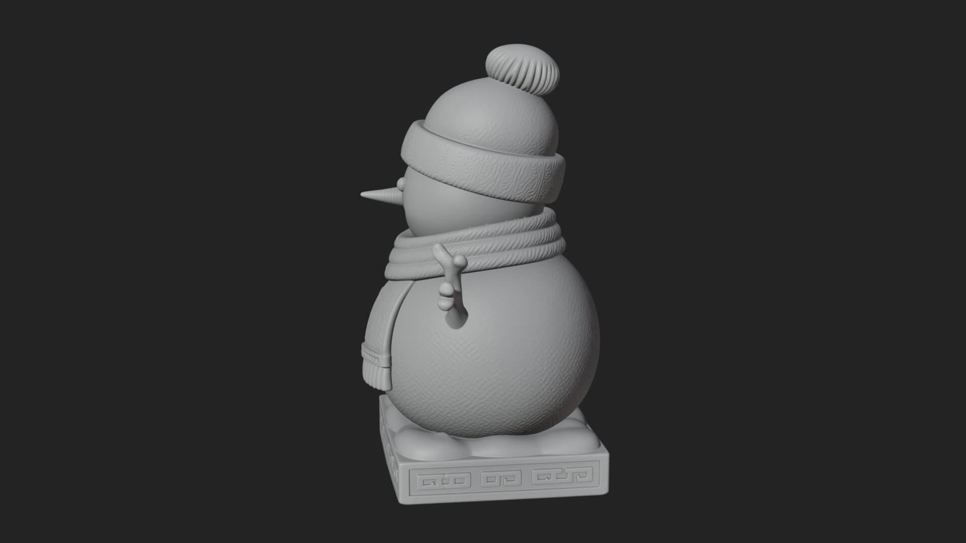 Knit Hat Snowman Statue Design 10 3D Print Model 3D Model