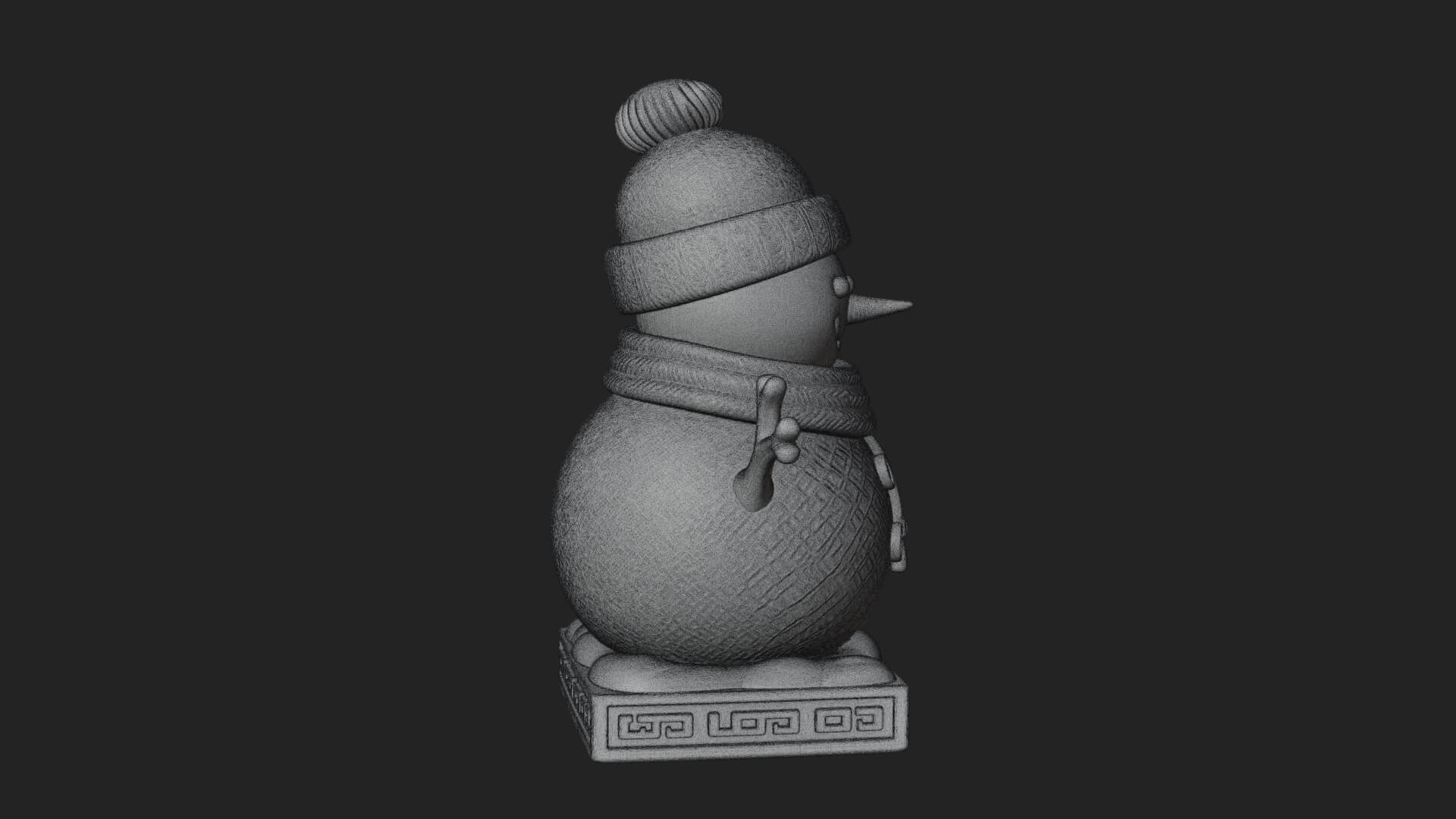Knit Hat Snowman Statue Design 10 3D Print Model 3D Model
