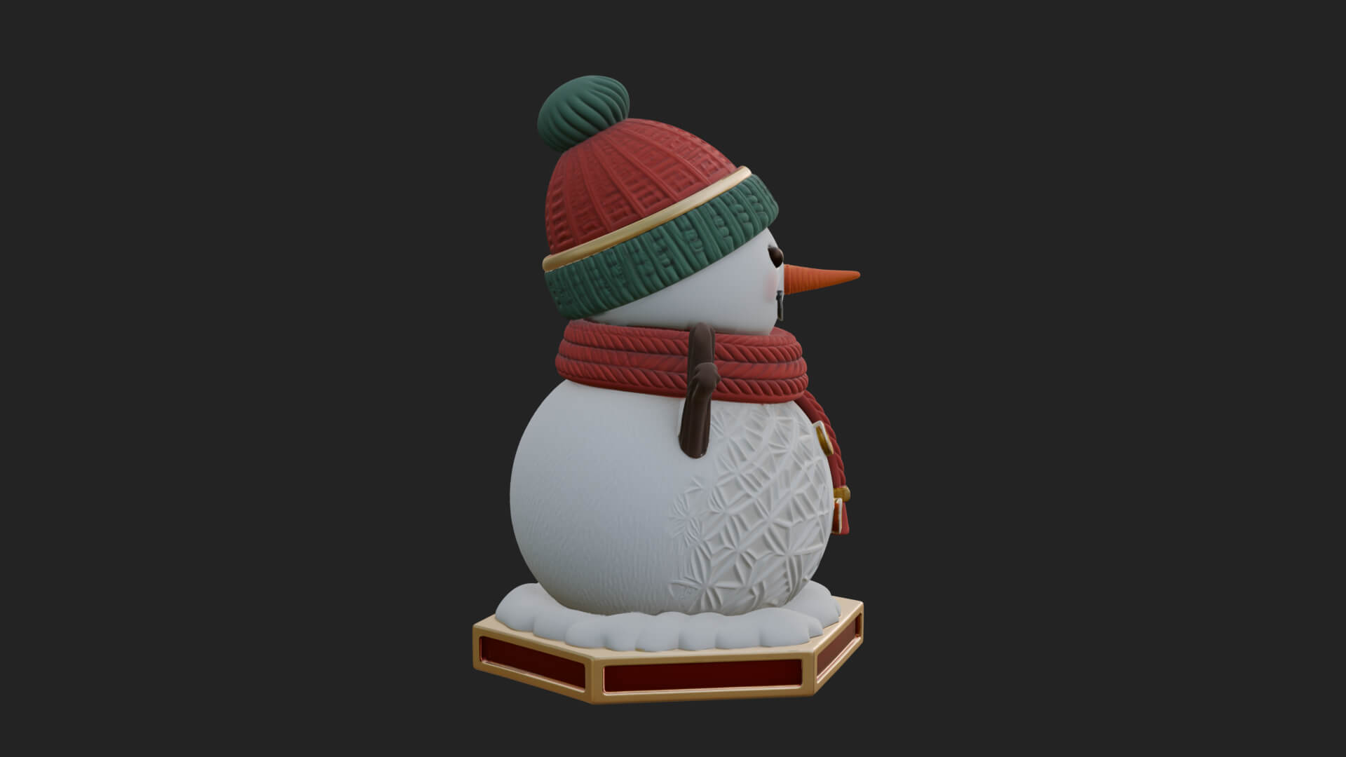 Knit Hat Snowman Statue Design 11 3D Print Model 3D Model