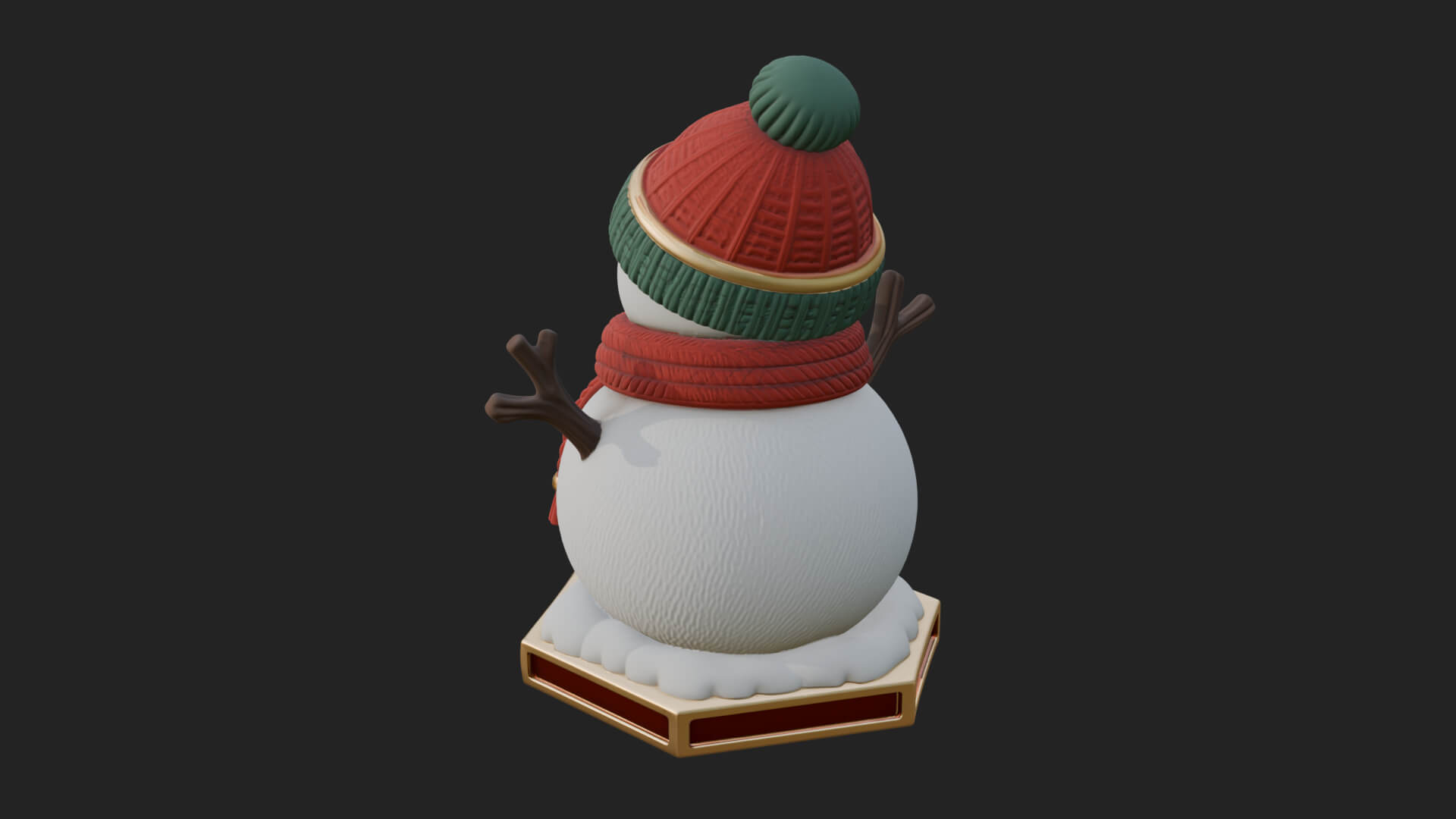 Knit Hat Snowman Statue Design 11 3D Print Model 3D Model