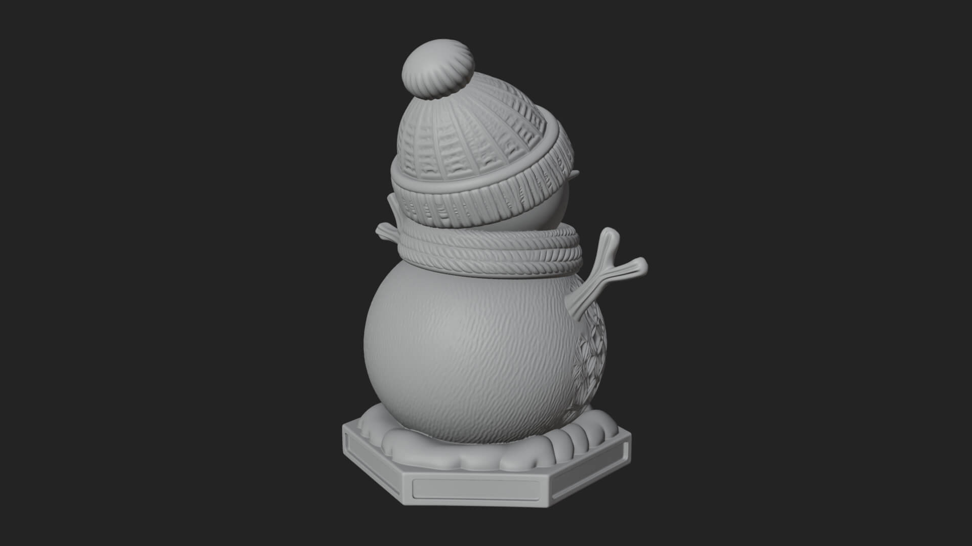 Knit Hat Snowman Statue Design 11 3D Print Model 3D Model