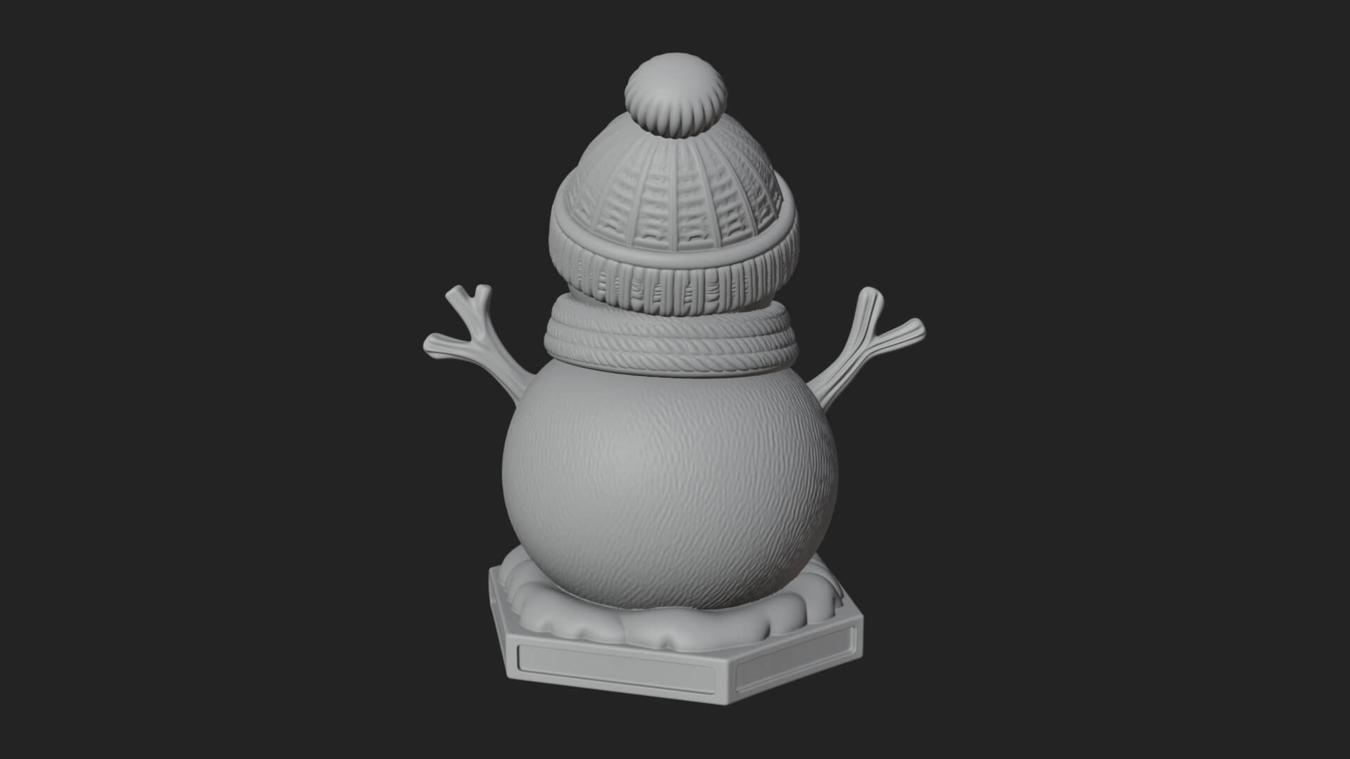 Knit Hat Snowman Statue Design 11 3D Print Model 3D Model