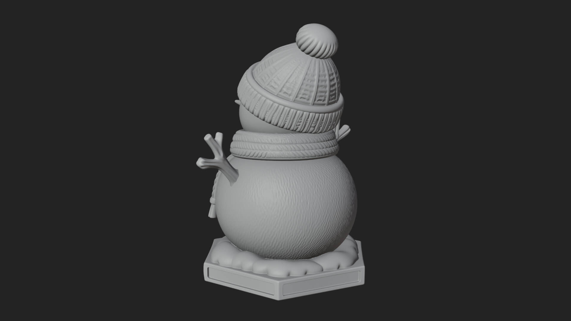 Knit Hat Snowman Statue Design 11 3D Print Model 3D Model