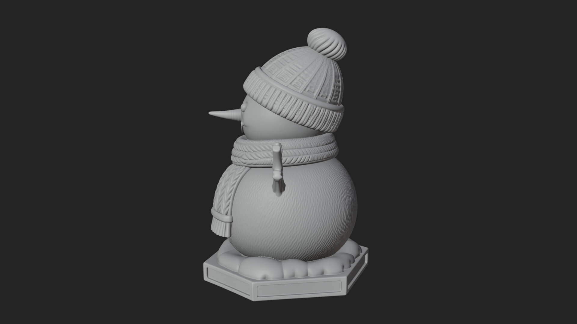 Knit Hat Snowman Statue Design 11 3D Print Model 3D Model