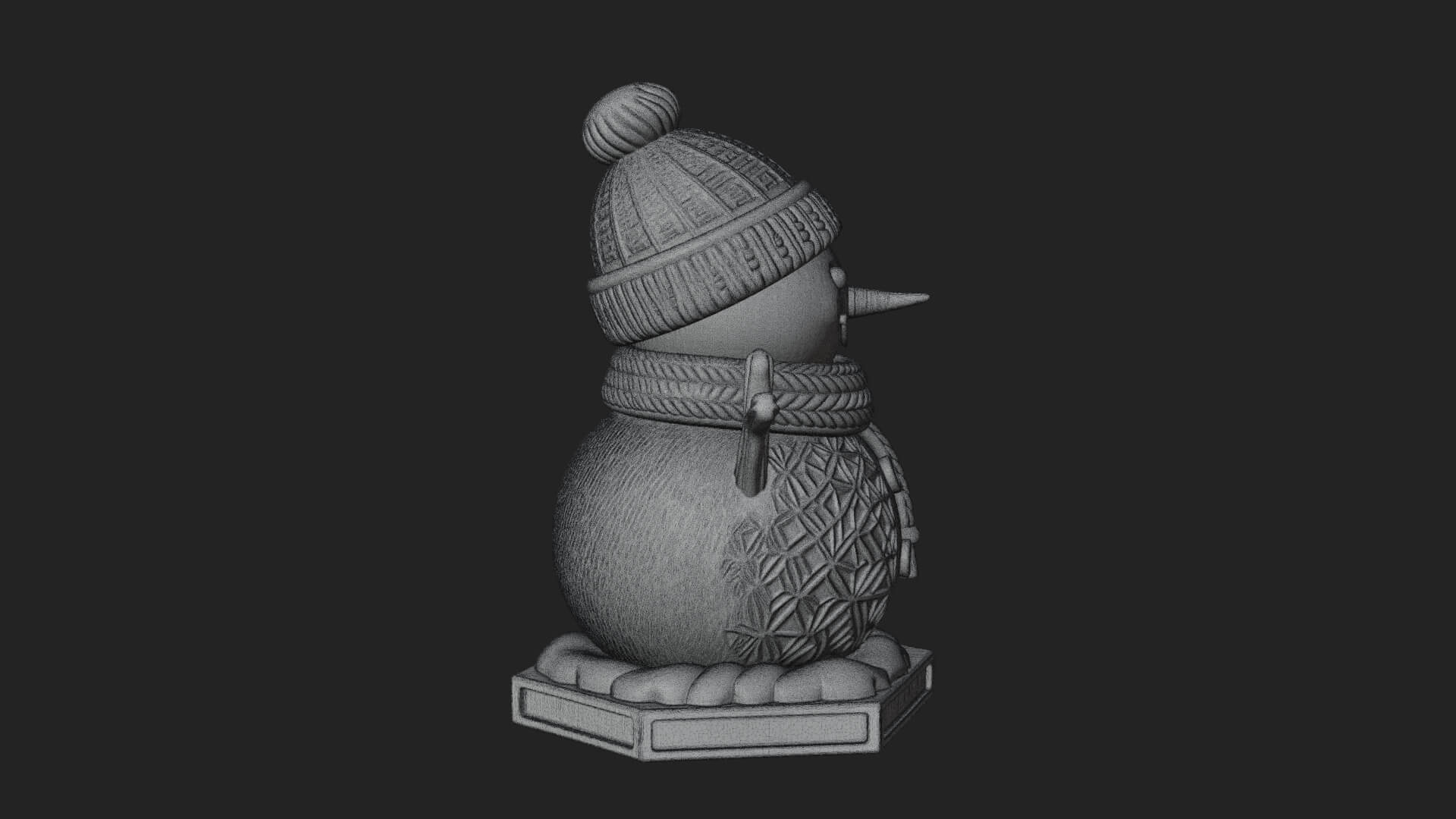 Knit Hat Snowman Statue Design 11 3D Print Model 3D Model