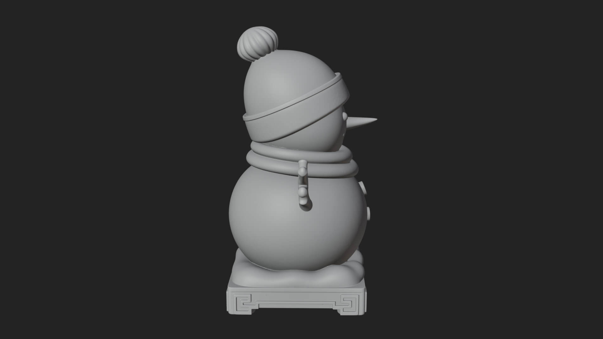 Knit Hat Snowman Statue Design 12 3D Print Model 3D Model