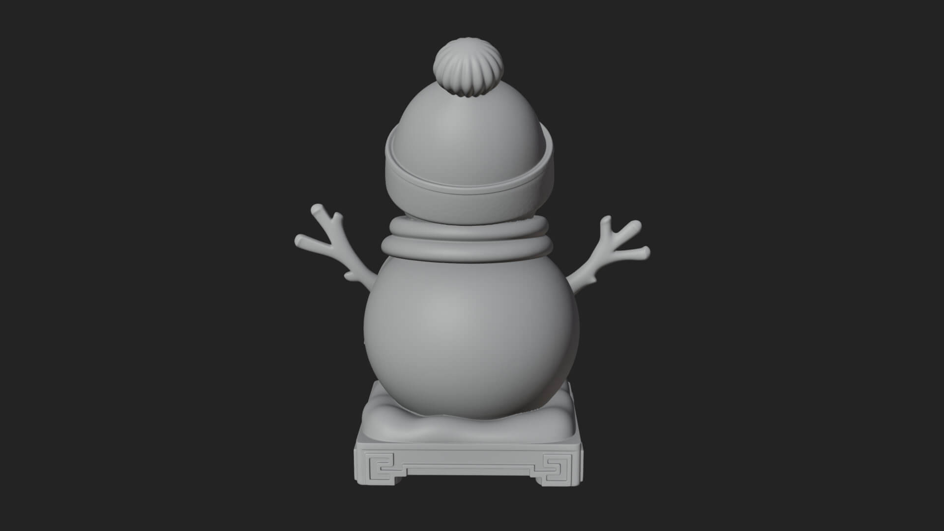Knit Hat Snowman Statue Design 12 3D Print Model 3D Model