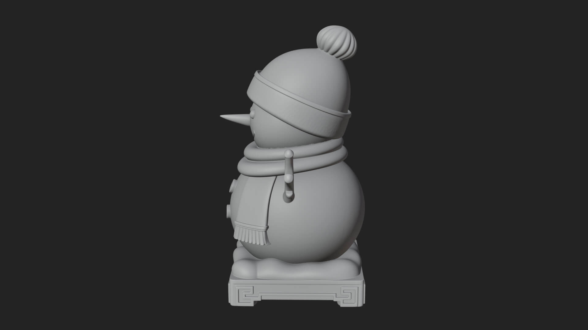 Knit Hat Snowman Statue Design 12 3D Print Model 3D Model