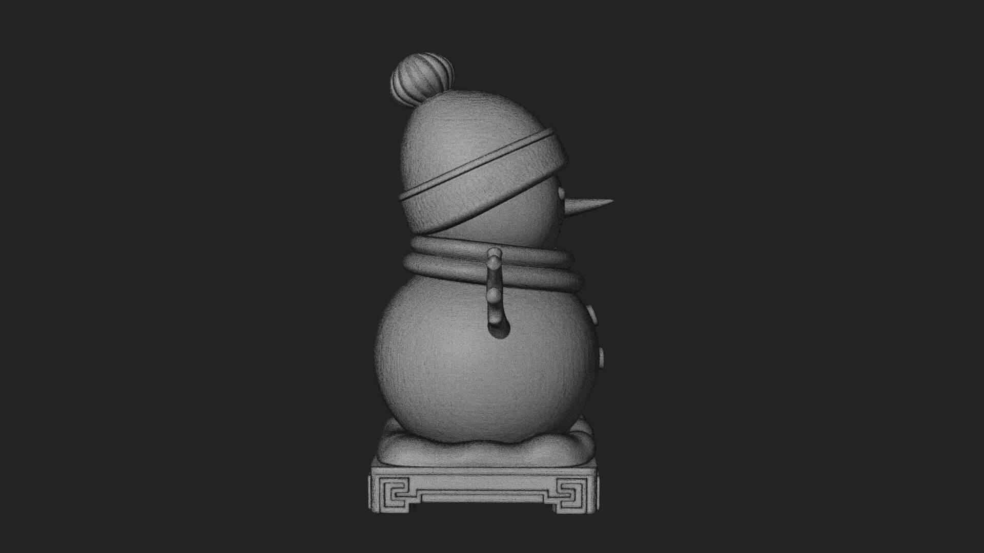 Knit Hat Snowman Statue Design 12 3D Print Model 3D Model