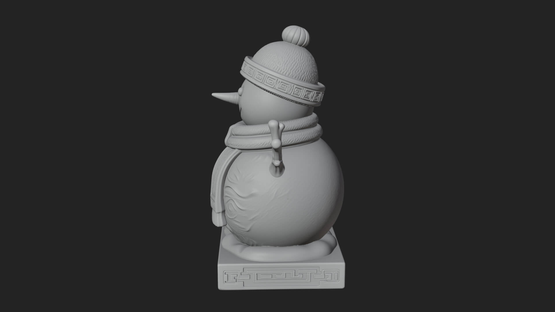 Knit Hat Snowman Statue Design 13 3D Print Model 3D Model