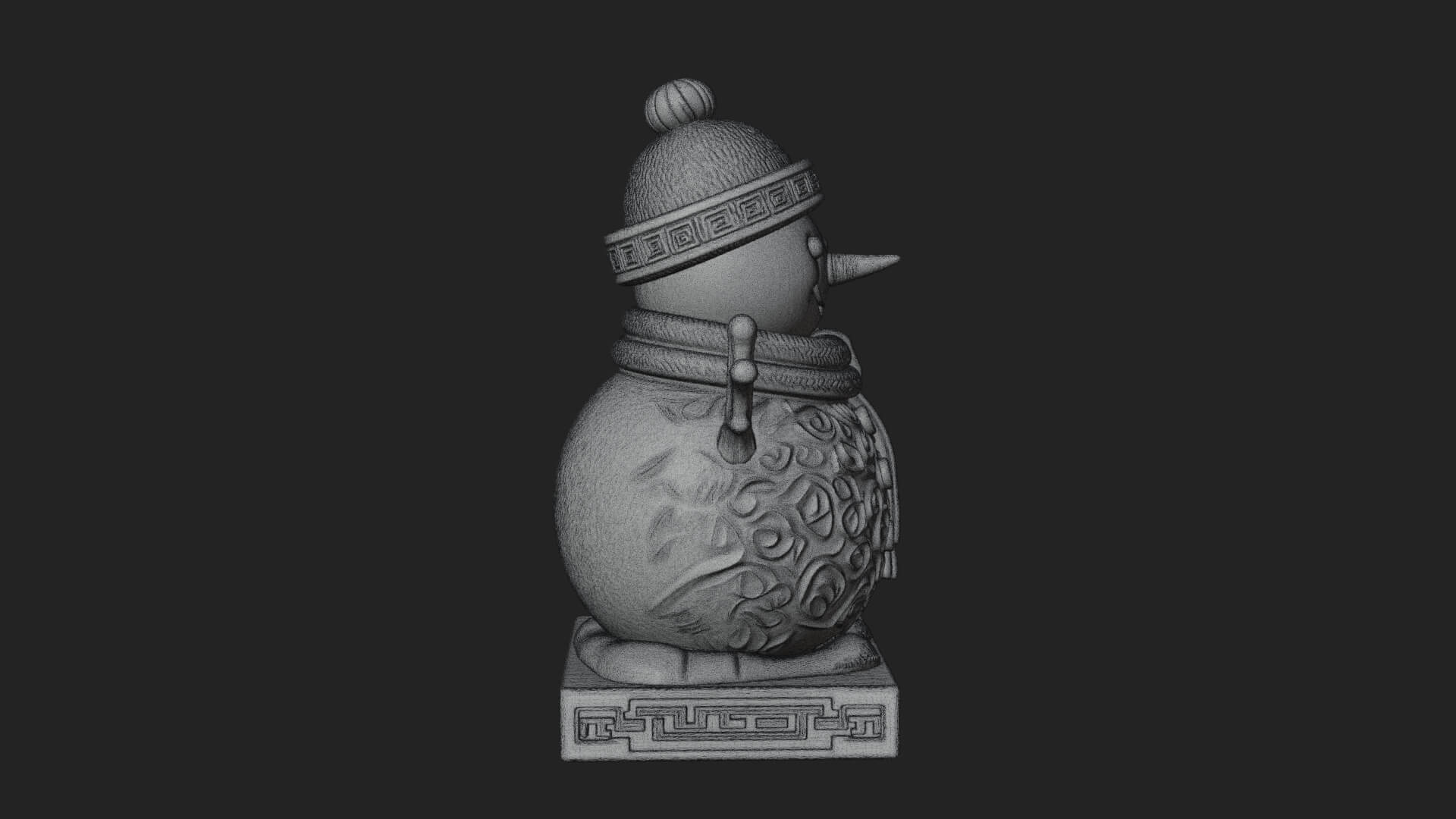 Knit Hat Snowman Statue Design 13 3D Print Model 3D Model