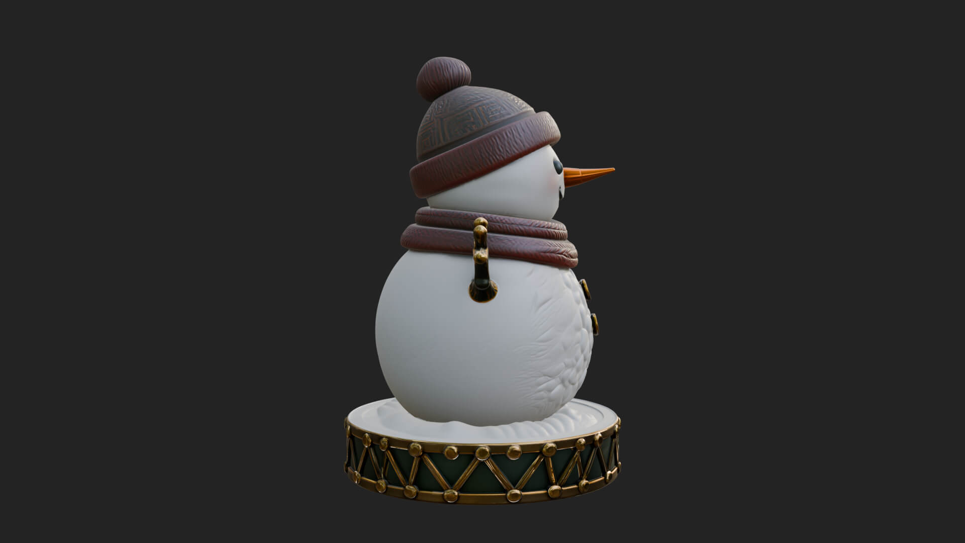 Knit Hat Snowman Statue Design 14 3D Print Model 3D Model