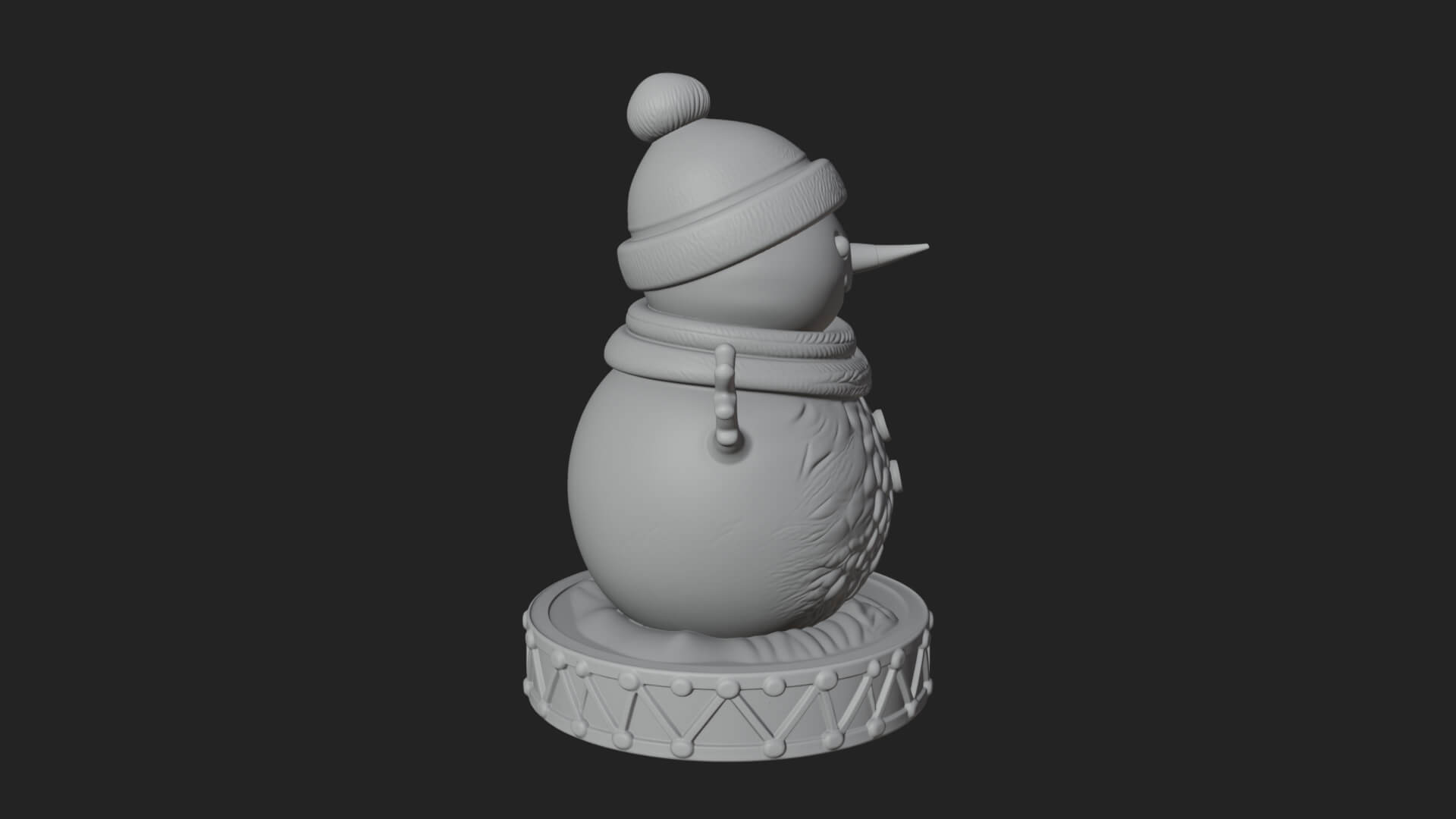 Knit Hat Snowman Statue Design 14 3D Print Model 3D Model