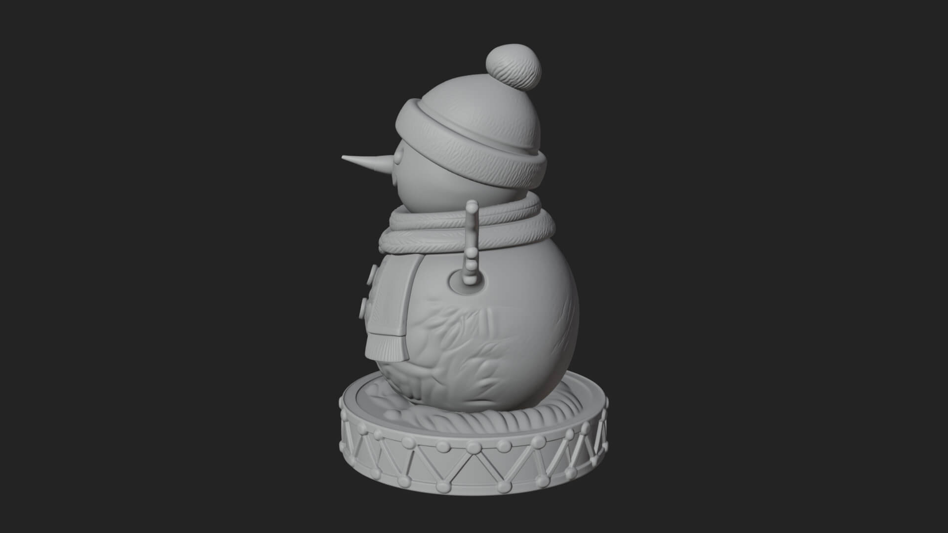 Knit Hat Snowman Statue Design 14 3D Print Model 3D Model