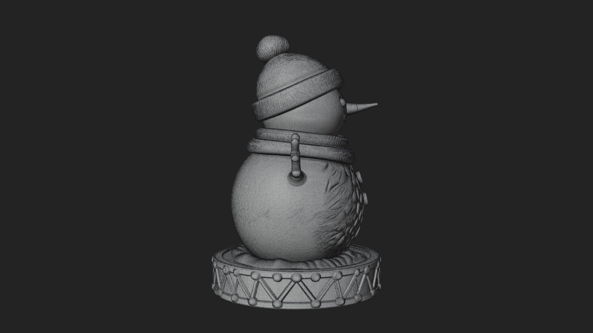 Knit Hat Snowman Statue Design 14 3D Print Model 3D Model
