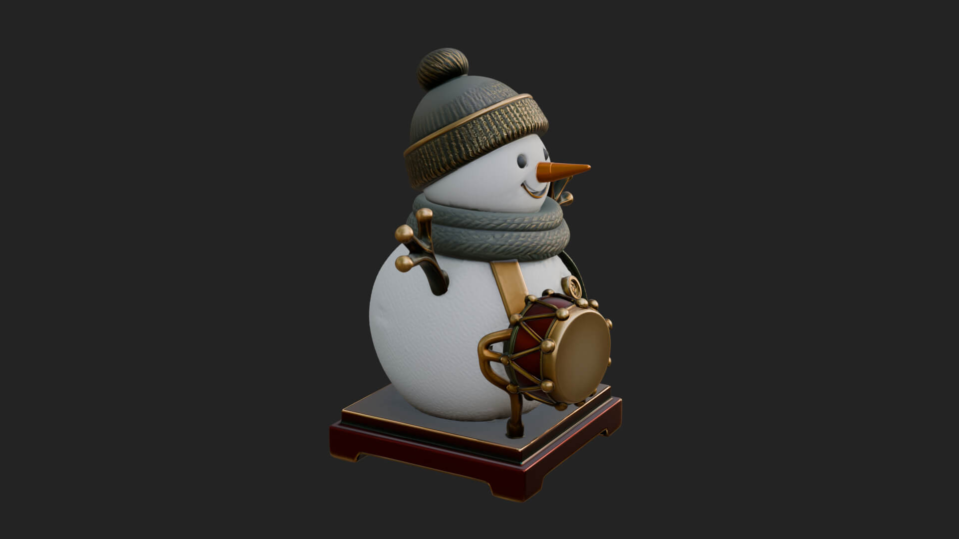 Knit Hat Snowman Statue Design 16 3D Print Model 3D Model