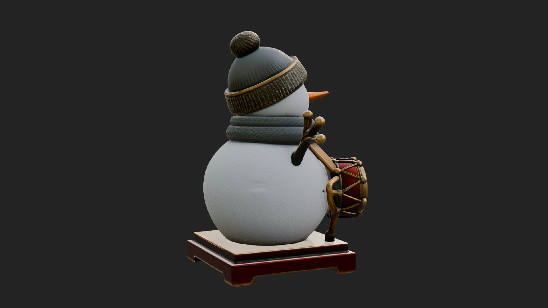 Knit Hat Snowman Statue Design 16 3D Print Model 3D Model