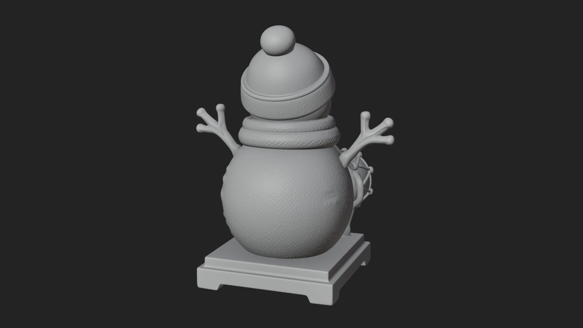 Knit Hat Snowman Statue Design 16 3D Print Model 3D Model