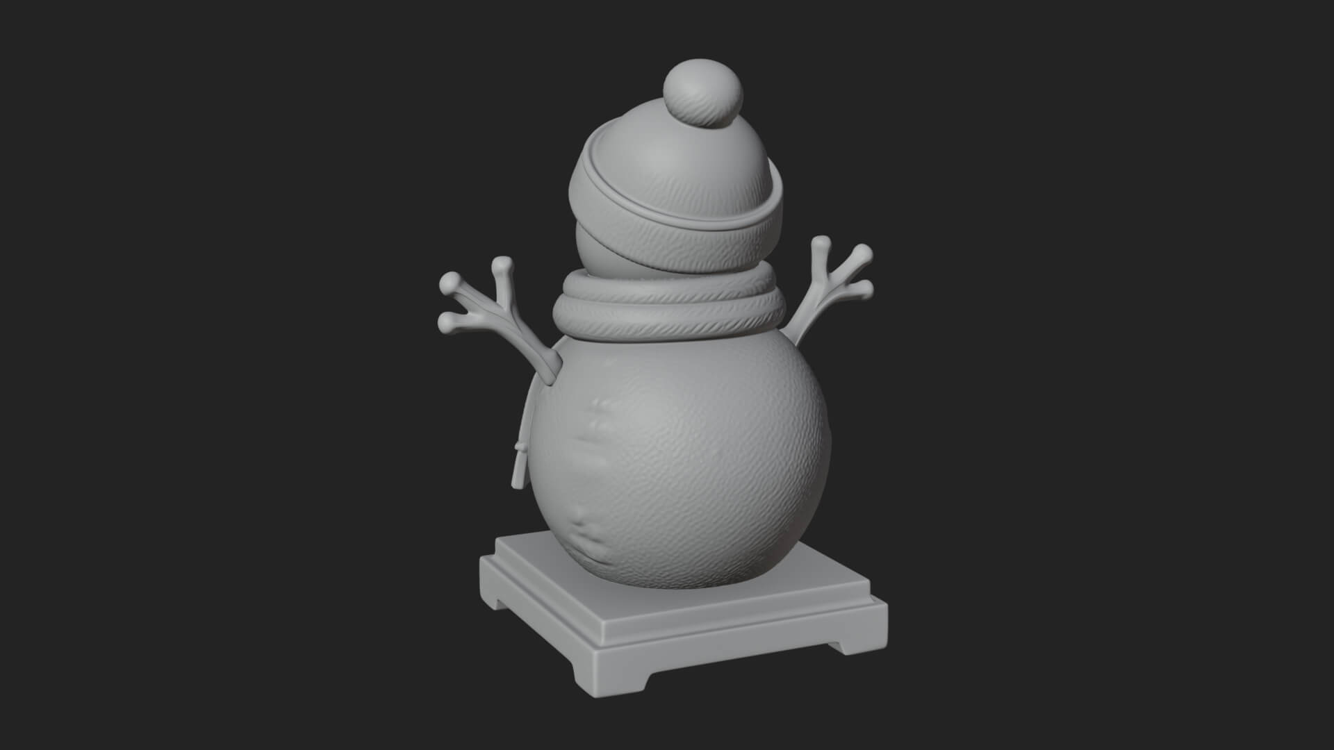 Knit Hat Snowman Statue Design 16 3D Print Model 3D Model