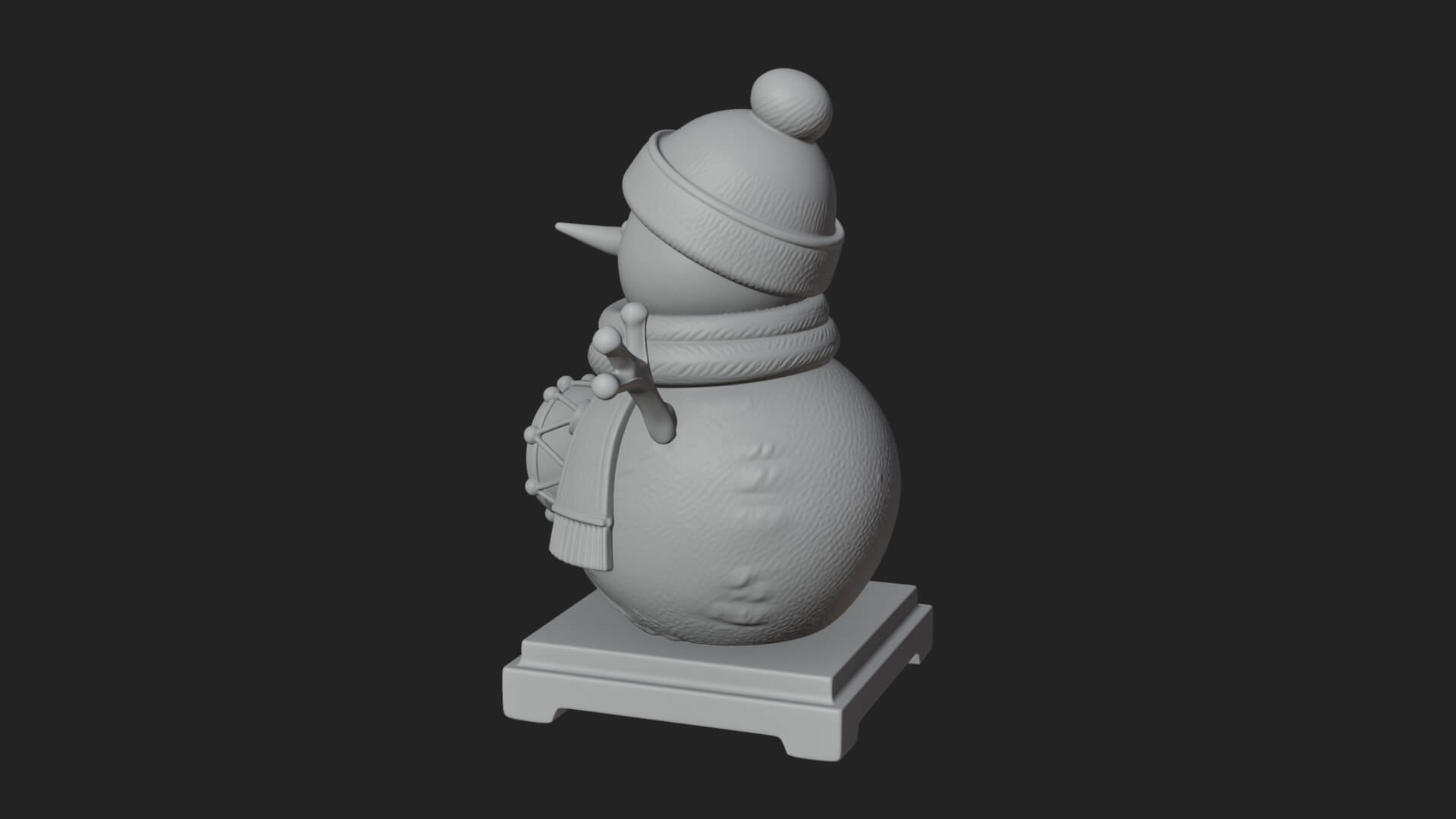 Knit Hat Snowman Statue Design 16 3D Print Model 3D Model