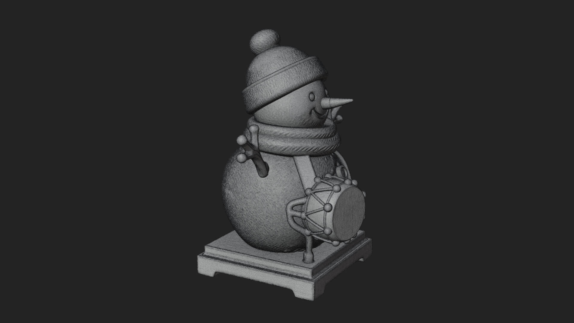 Knit Hat Snowman Statue Design 16 3D Print Model 3D Model