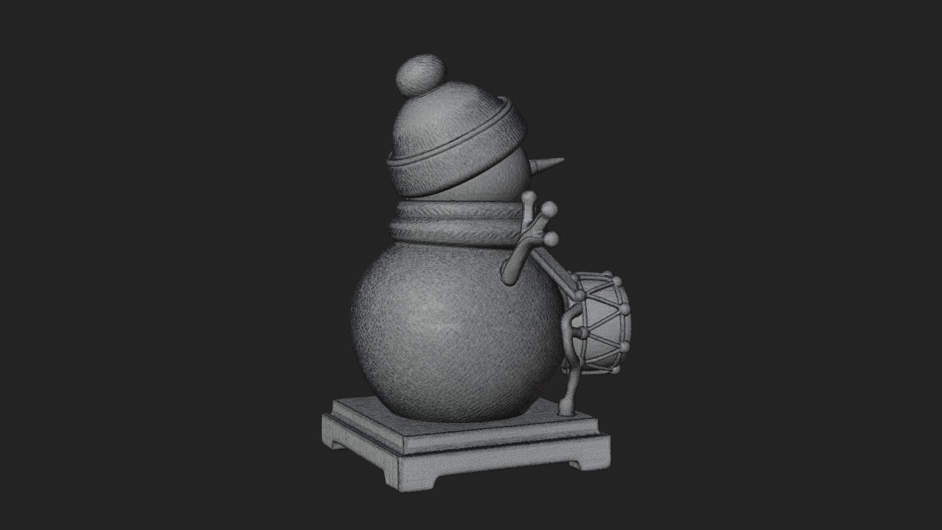 Knit Hat Snowman Statue Design 16 3D Print Model 3D Model