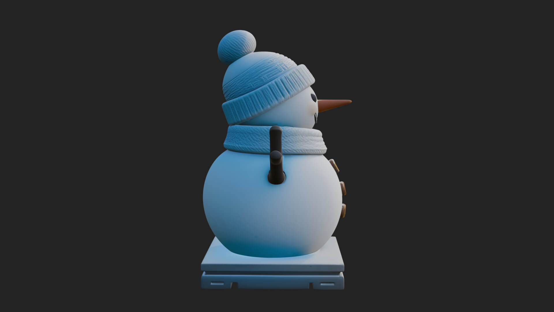 Knit Hat Snowman Statue Design 17 3D Print Model 3D Model