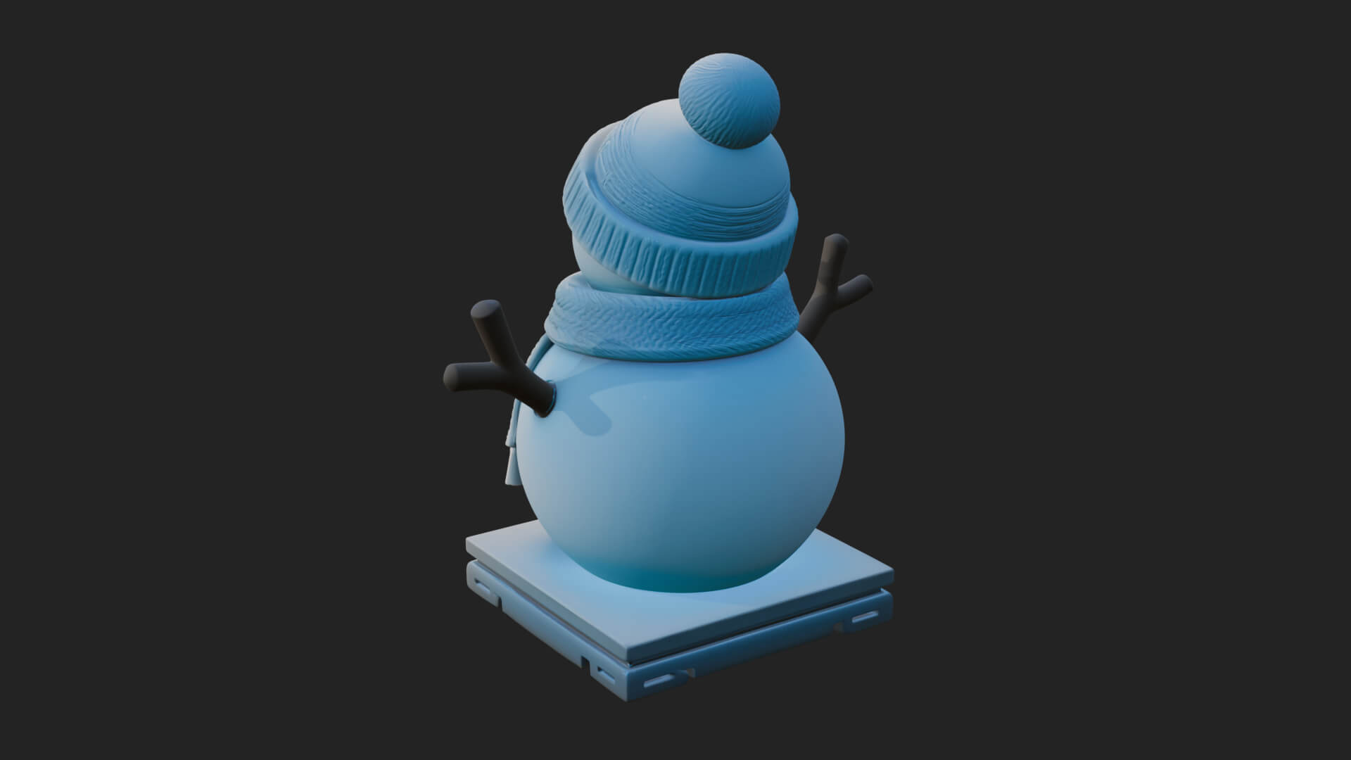 Knit Hat Snowman Statue Design 17 3D Print Model 3D Model