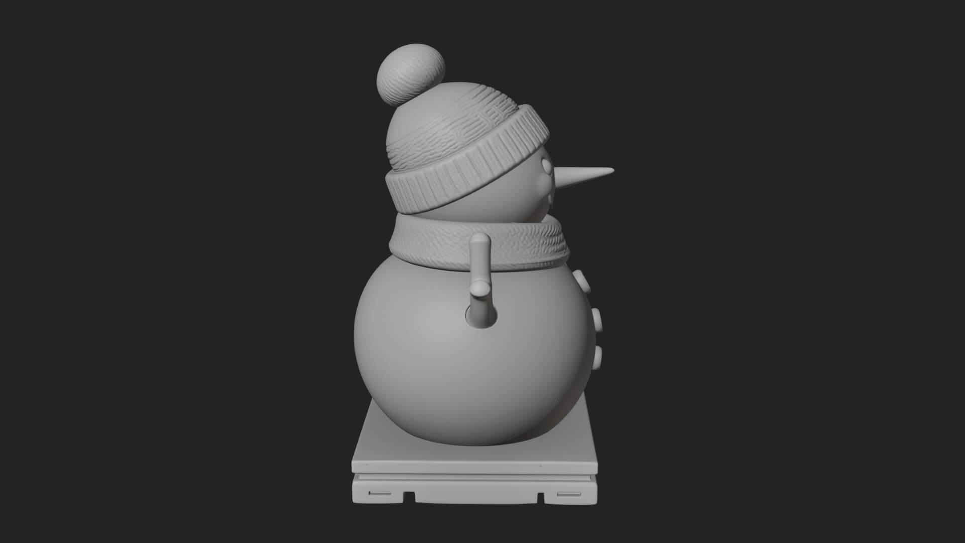 Knit Hat Snowman Statue Design 17 3D Print Model 3D Model