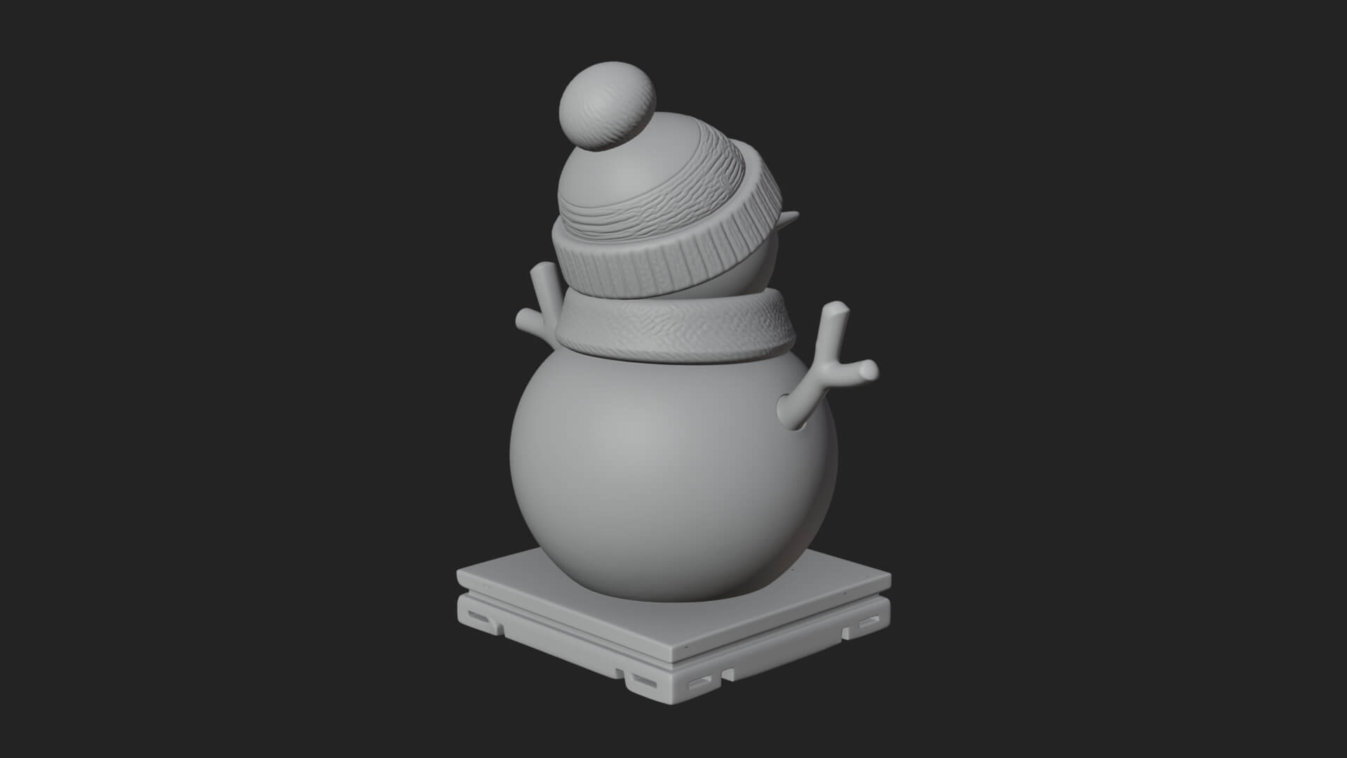 Knit Hat Snowman Statue Design 17 3D Print Model 3D Model