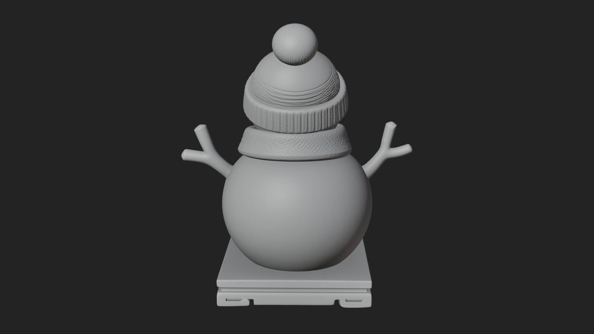 Knit Hat Snowman Statue Design 17 3D Print Model 3D Model