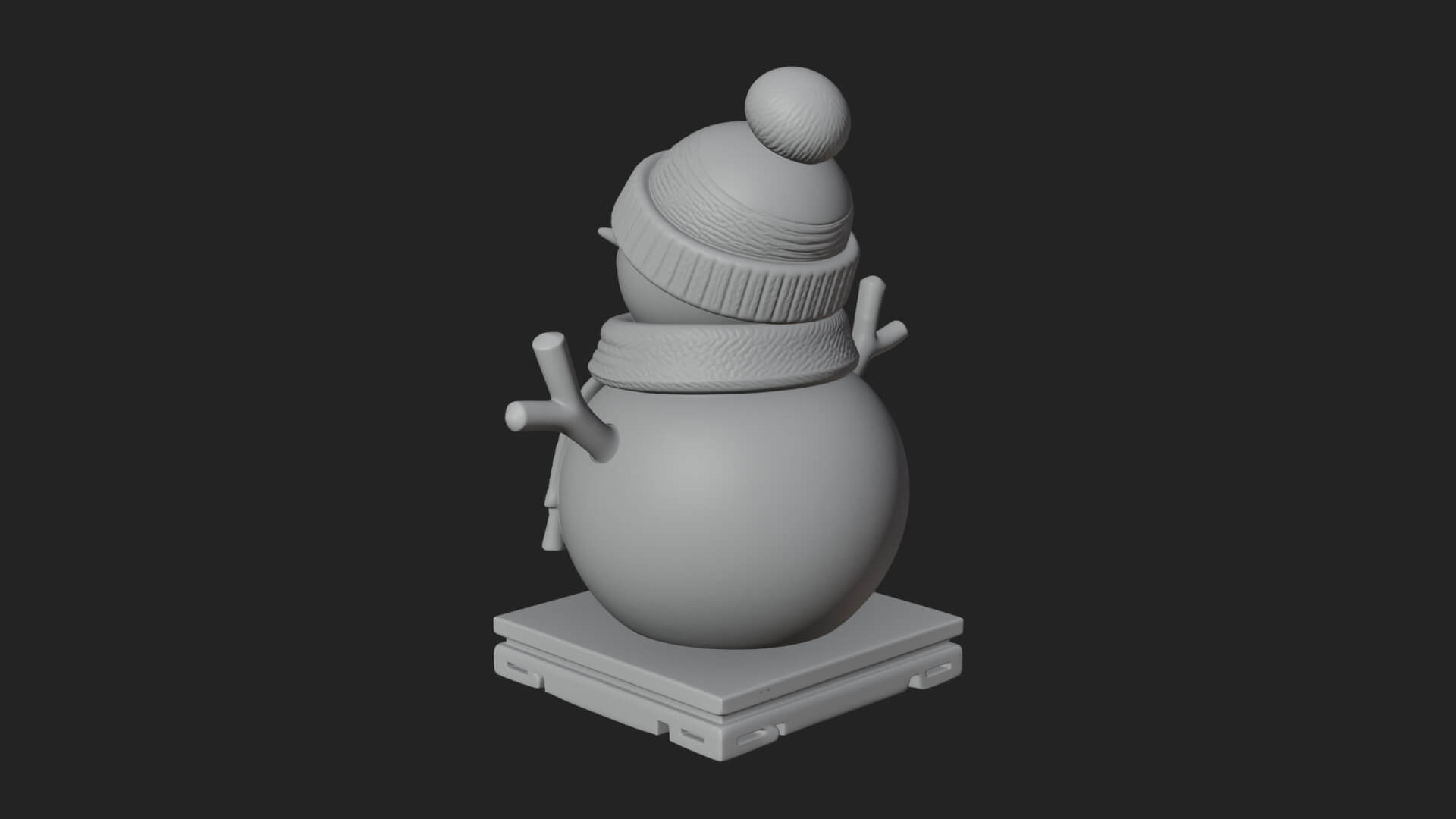 Knit Hat Snowman Statue Design 17 3D Print Model 3D Model