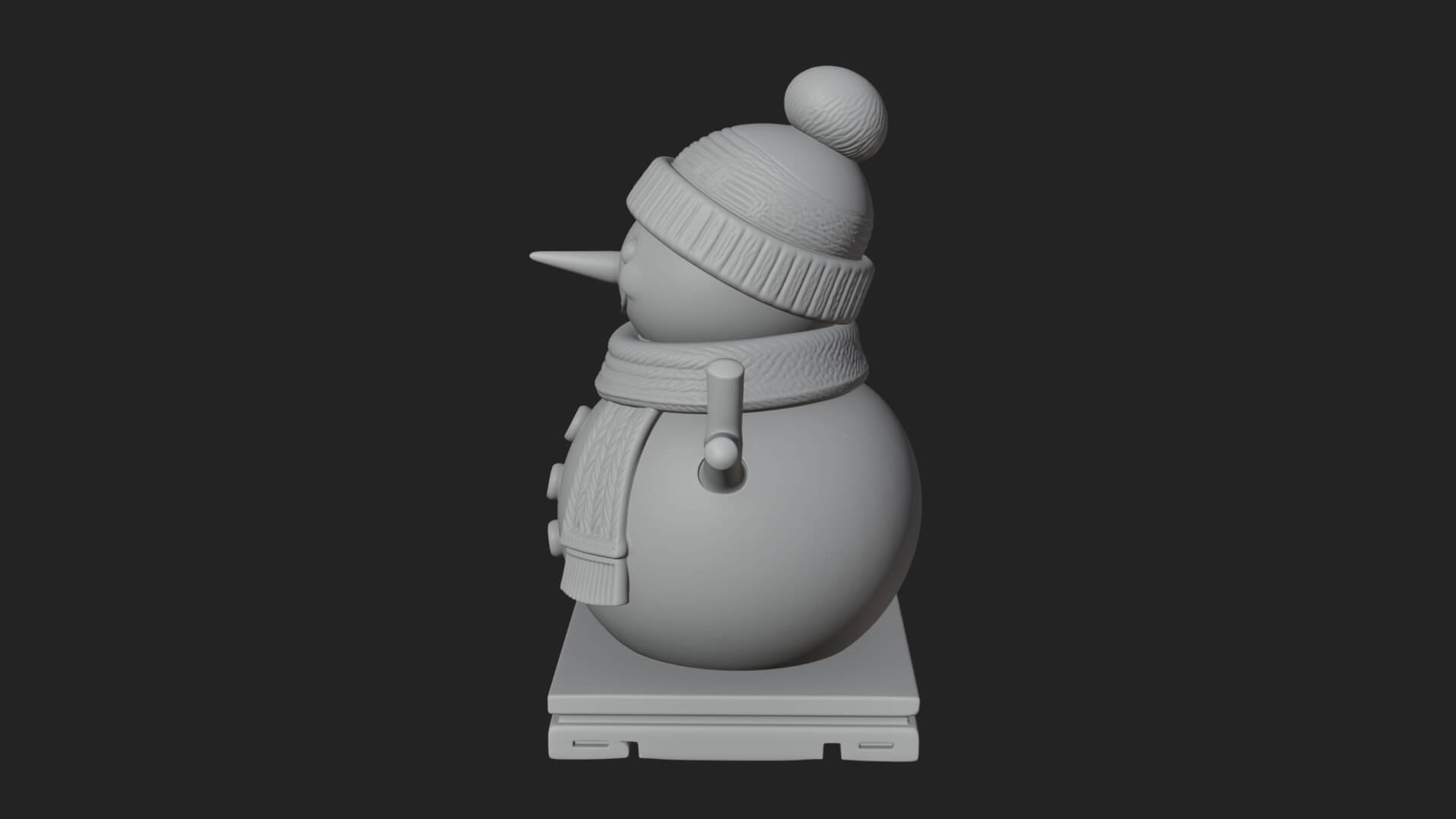 Knit Hat Snowman Statue Design 17 3D Print Model 3D Model