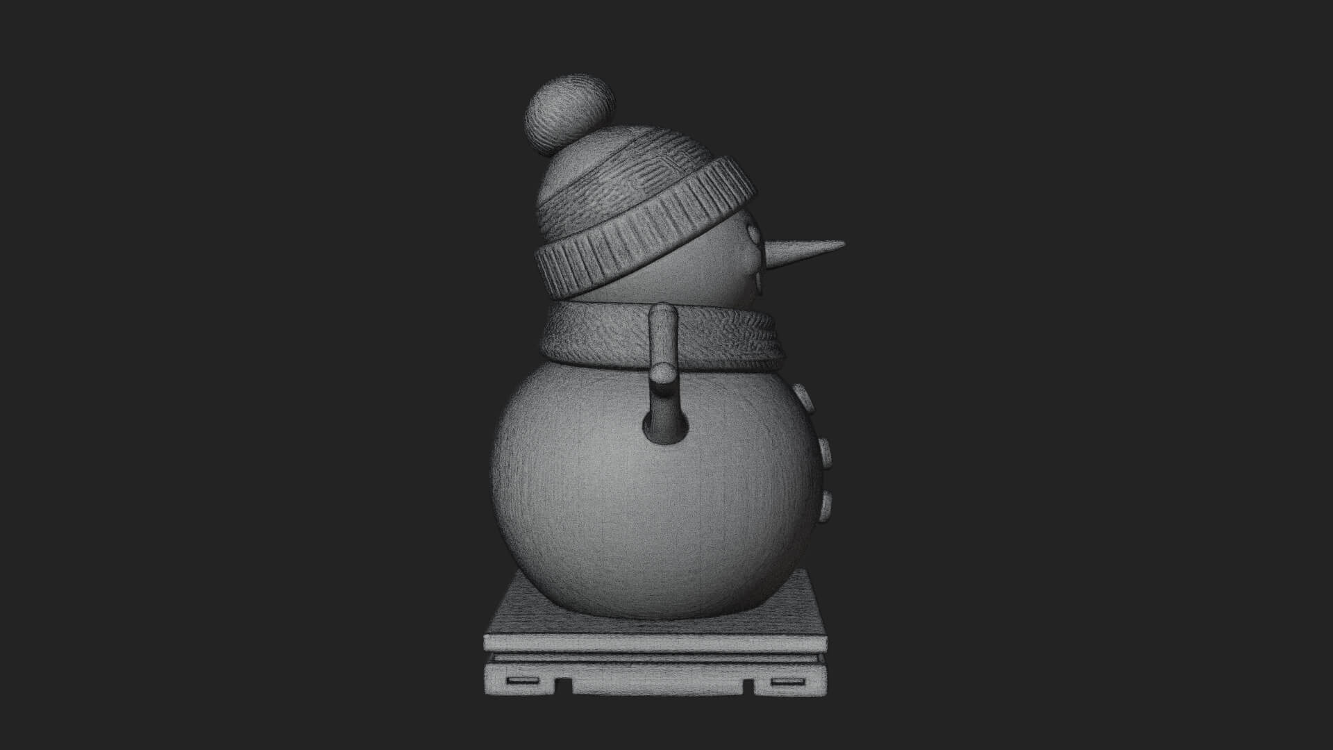 Knit Hat Snowman Statue Design 17 3D Print Model 3D Model