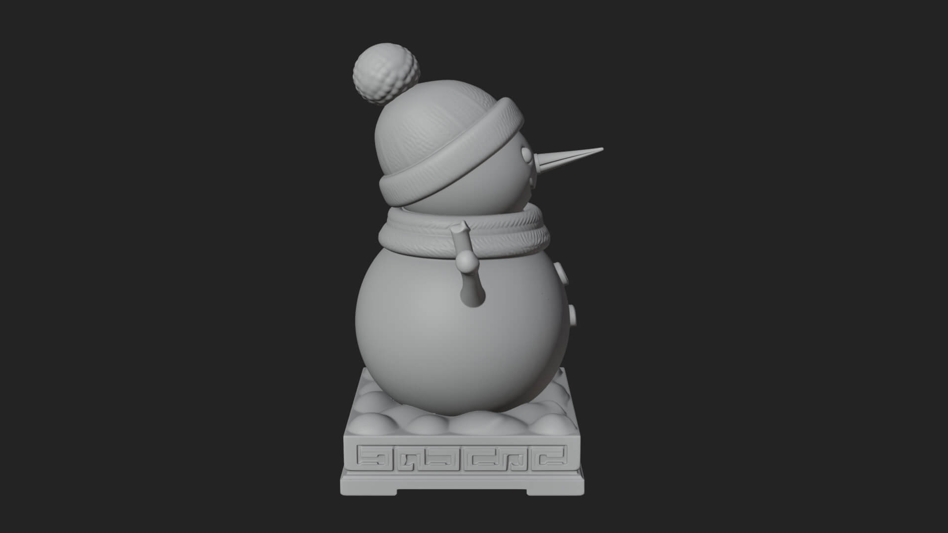 Knit Hat Snowman Statue Design 18 3D Print Model 3D Model